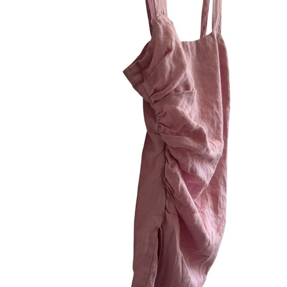 Reformation Kerrigan Linen Dress in Babygirl Pink, Size 12 - Picture 6 of 9